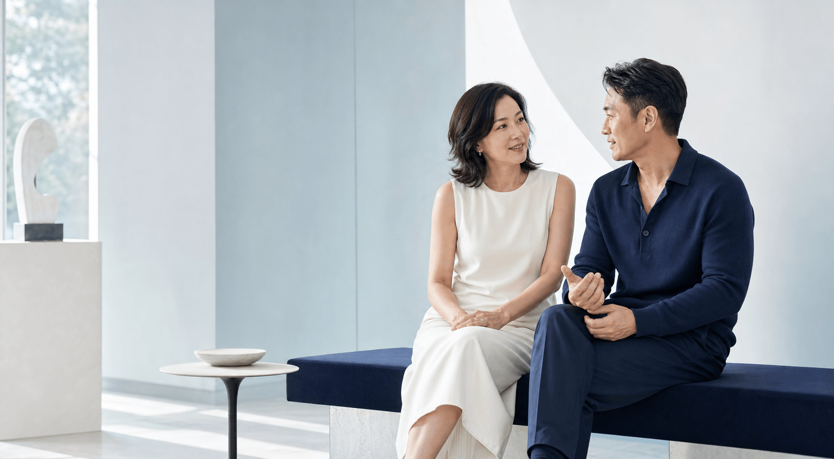 Adult woman in a polished financial-planning editorial setting