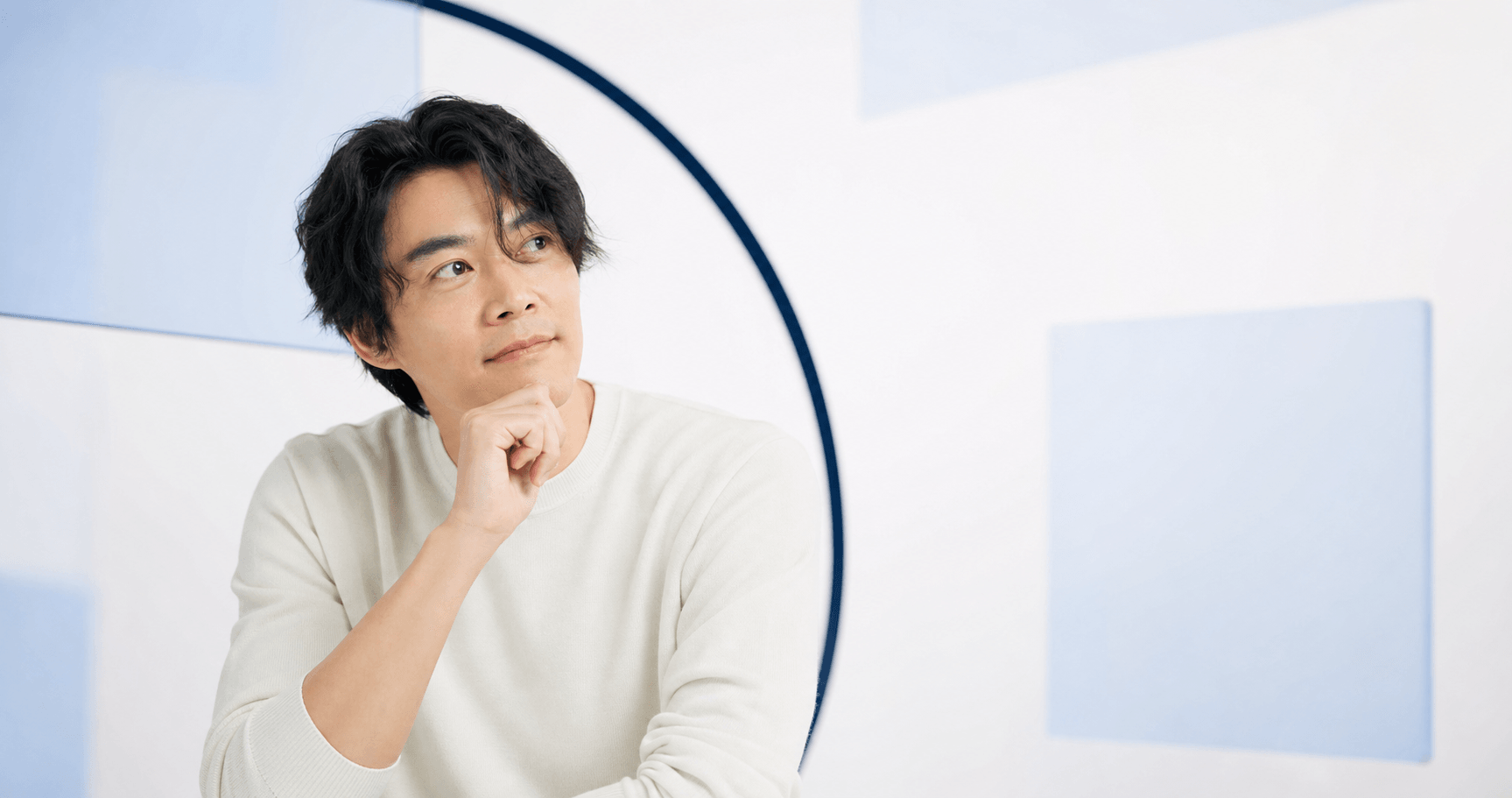 Adult man in a bright patient-education editorial setting